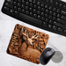  Rustic deer hunting mouse pad with faux leather look. High-quality non-slip backing for office or home workspace.